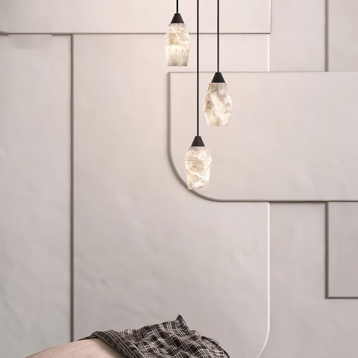 Ostara Suspension Laiton Albâtre