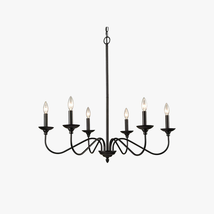 Silva Lustre Bougie LED Moderne, Métal, Noir, Chambre à Coucher