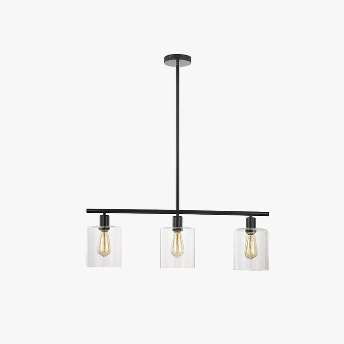 Arisha Minimaliste Industriel LED Lustre Noir Métal Cuisine Salon