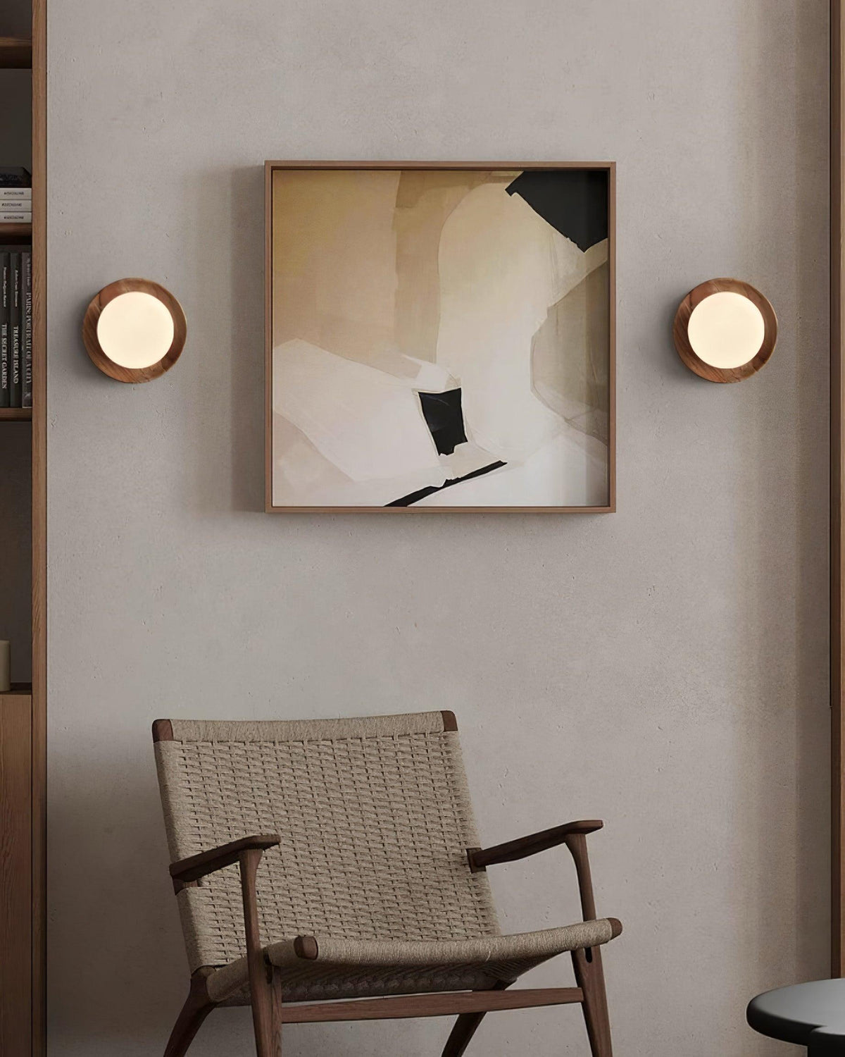 Aetherin Applique murale avec cadre en bois, style minimaliste