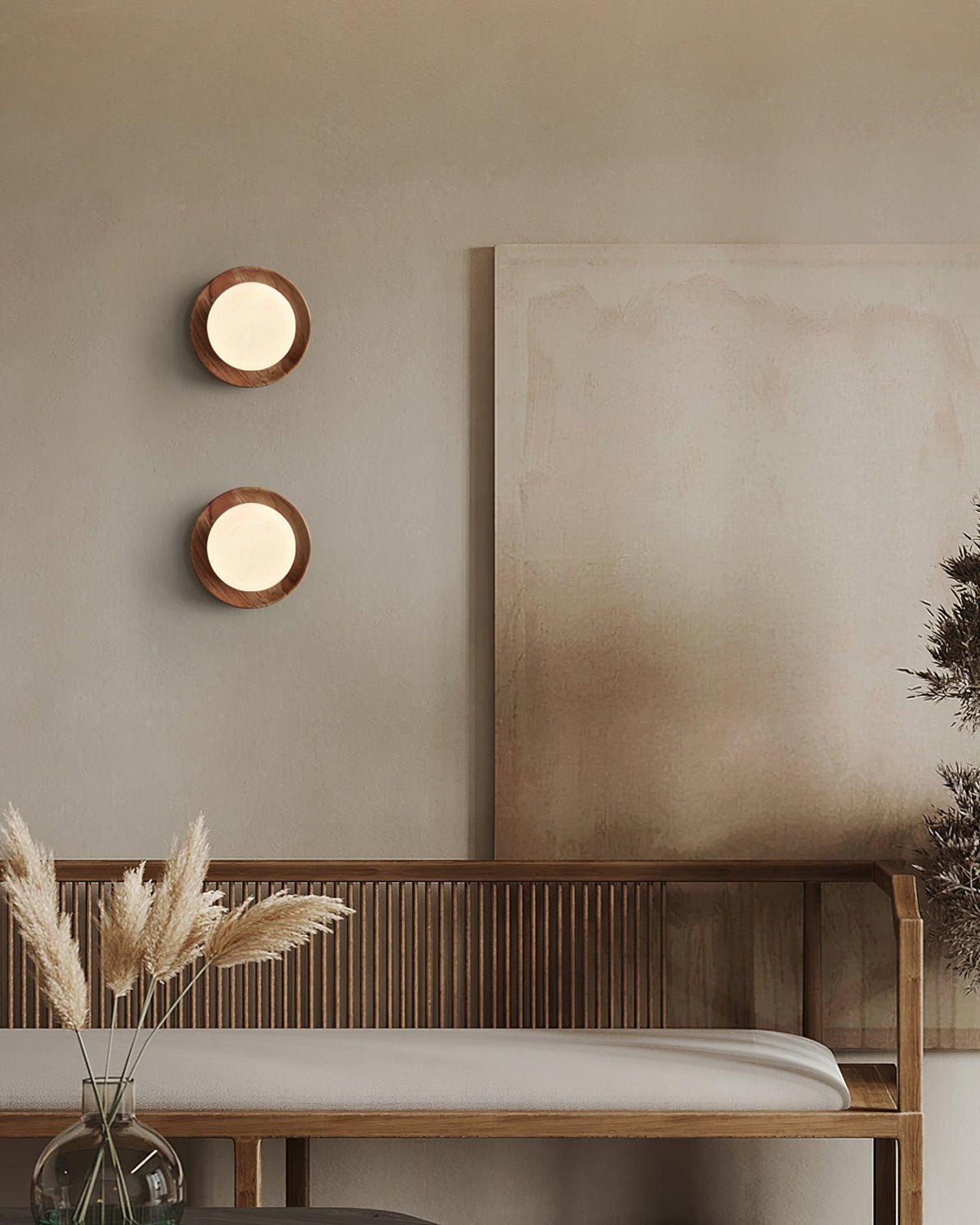 Aetherin Applique murale avec cadre en bois, style minimaliste