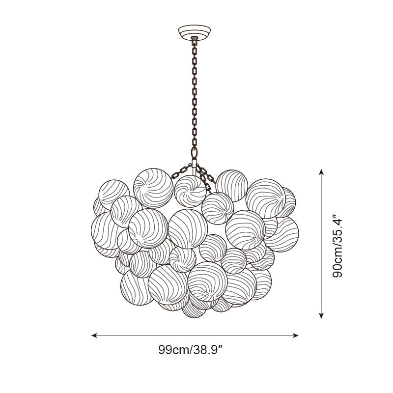 Talia Lustre Sphère en Verre Cascade
