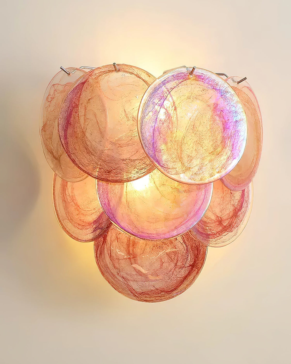 Opalara Applique Murale Coquillage Capiz Rose