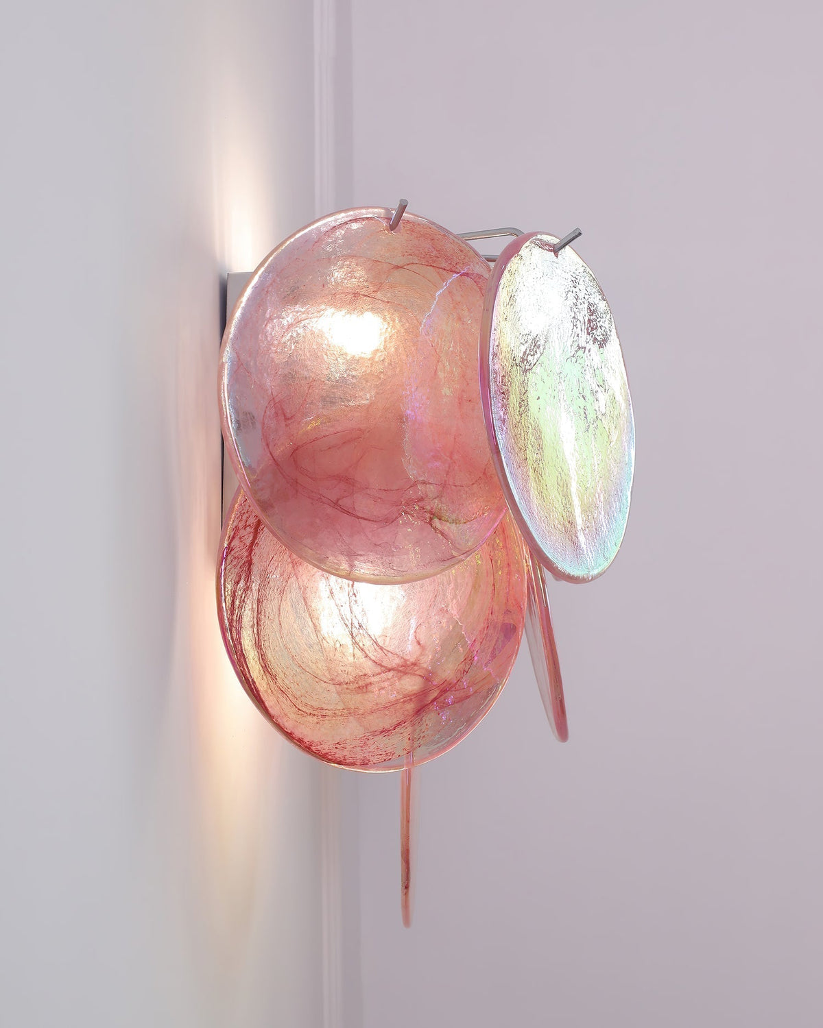 Opalara Applique Murale Coquillage Capiz Rose