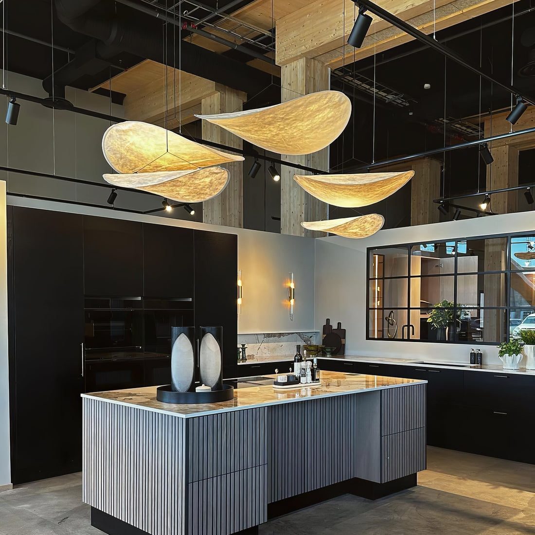Elyno Lampe Suspension Sculpturale en Tissu
