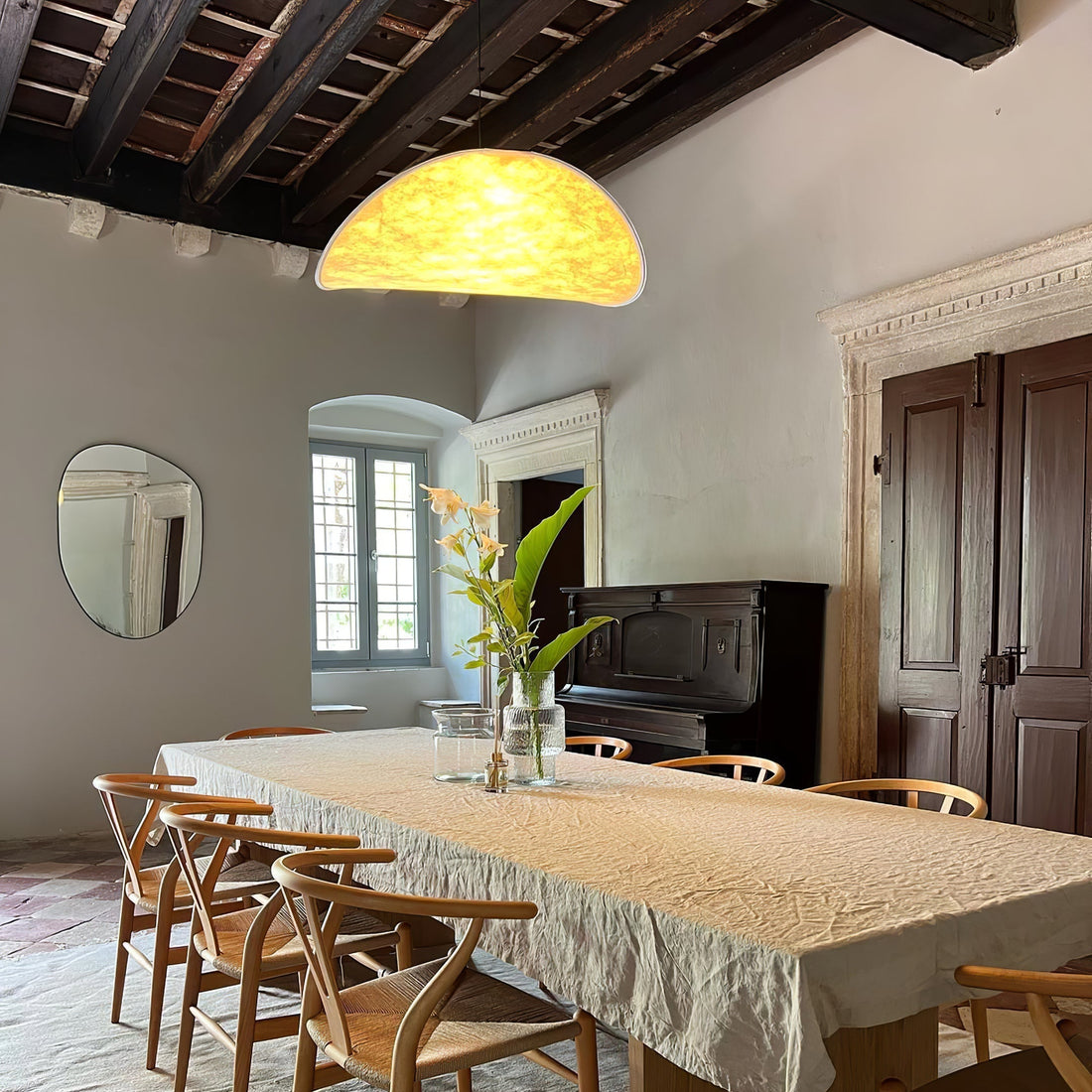 Elyno Lampe Suspension Sculpturale en Tissu