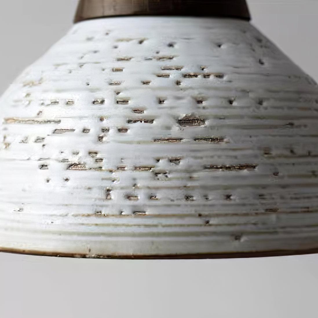 Tera Lampe Suspendue Céramique Bois Minimaliste