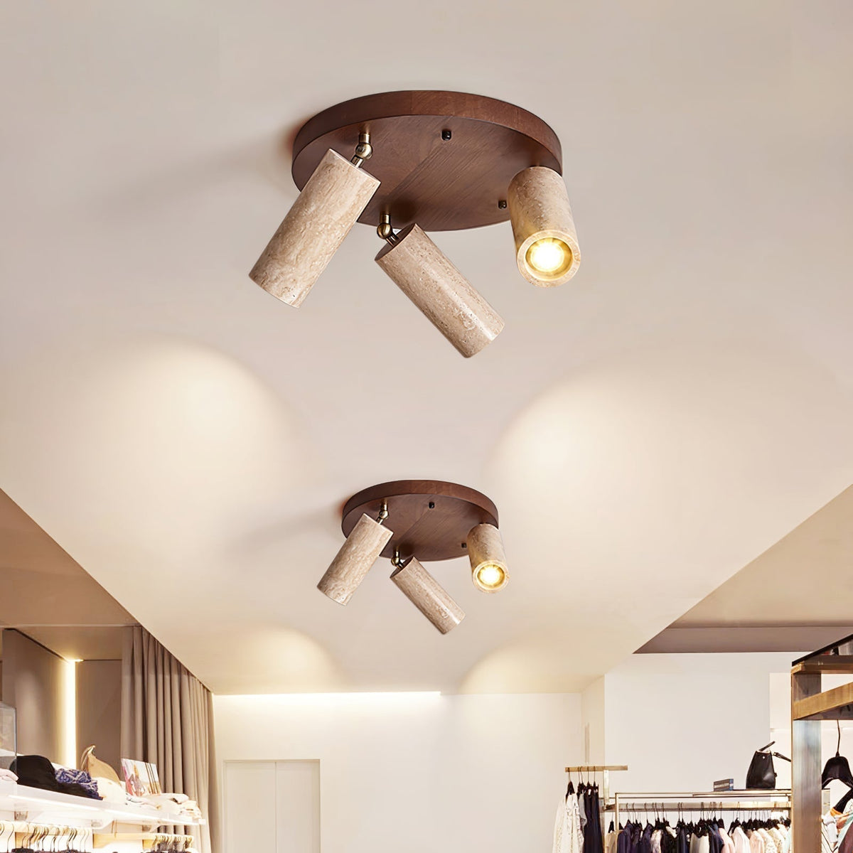 Zevenion Multi-Bras Travertin Plafonnier