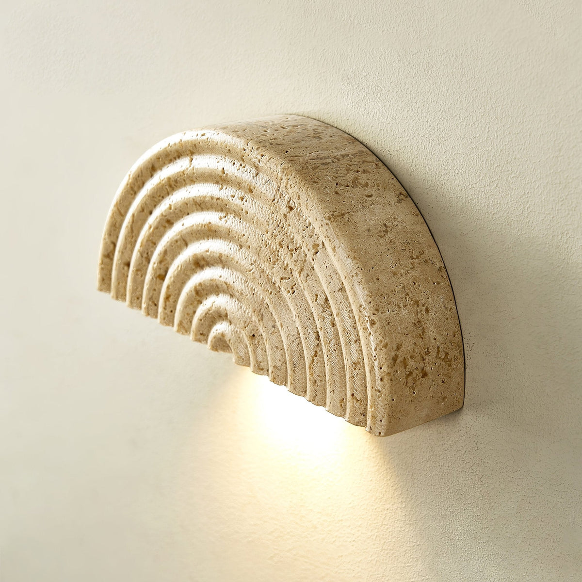 Faro Applique Murale en Travertin Demi-Lune
