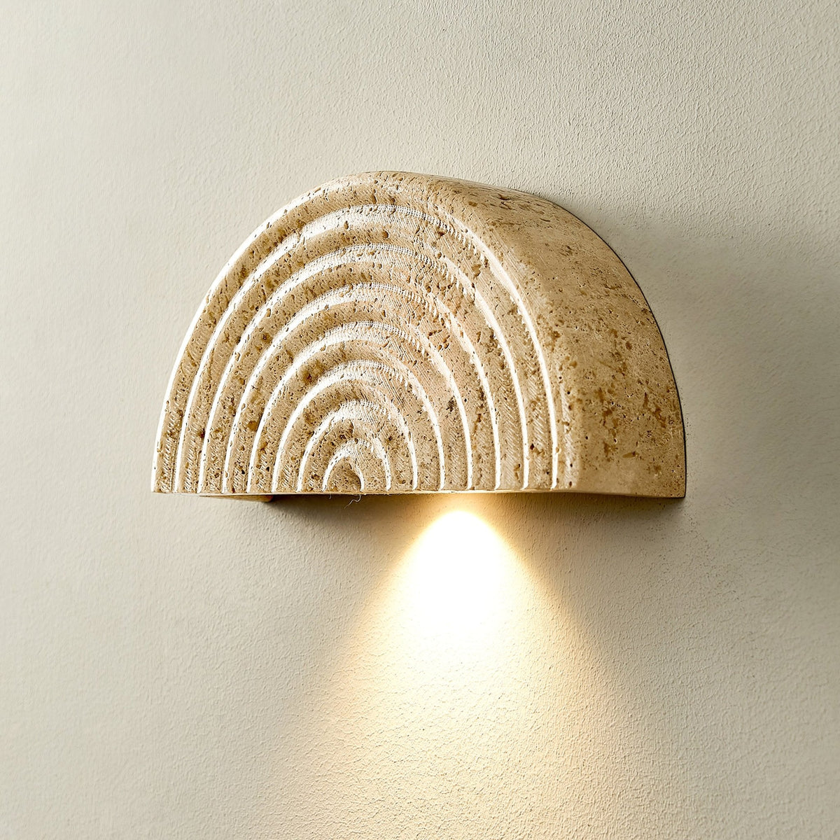 Faro Applique Murale en Travertin Demi-Lune