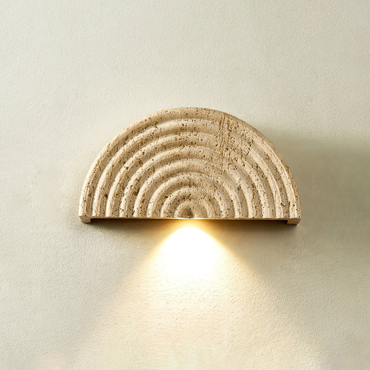 Faro Applique Murale en Travertin Demi-Lune