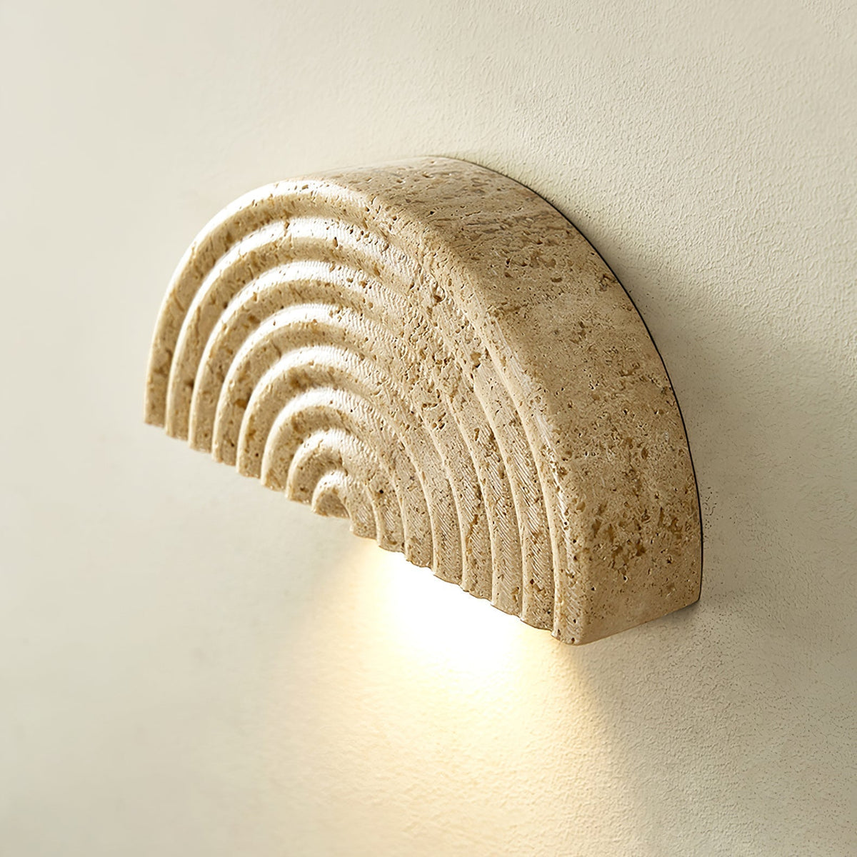 Faro Applique Murale en Travertin Demi-Lune