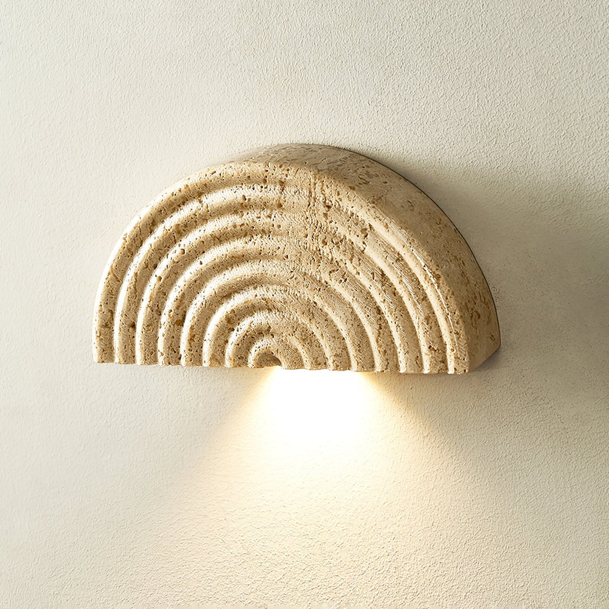 Faro Applique Murale en Travertin Demi-Lune