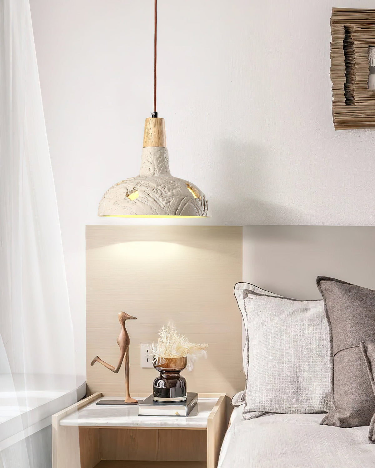 Ormarion Nordic Art Sculpter Ciment Pendentif Lampe