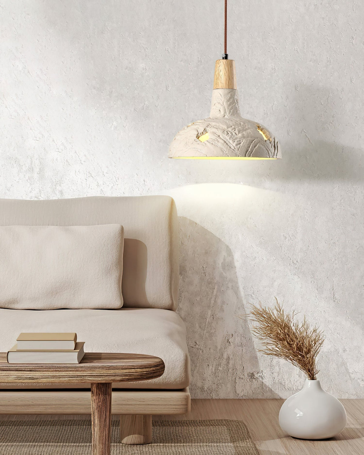 Ormarion Nordic Art Sculpter Ciment Pendentif Lampe