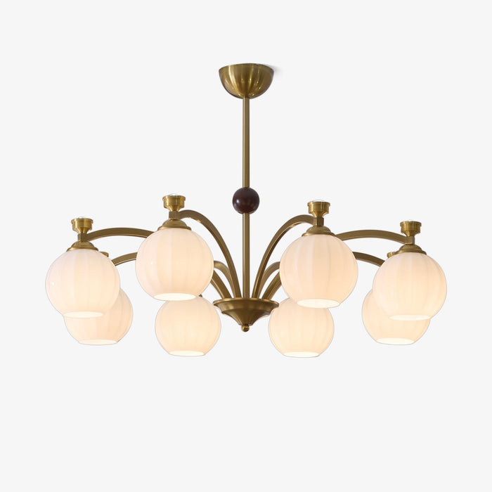 Usilia Lustre Verre Bois Vintage Élégance