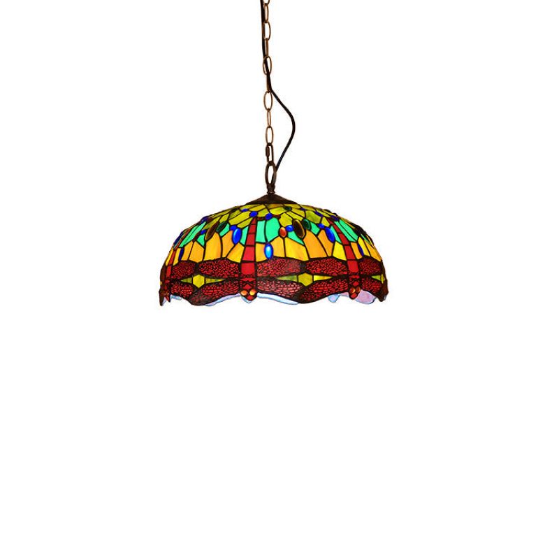 Tiffany Vintage Art LED Suspension Verre Chambre À Coucher