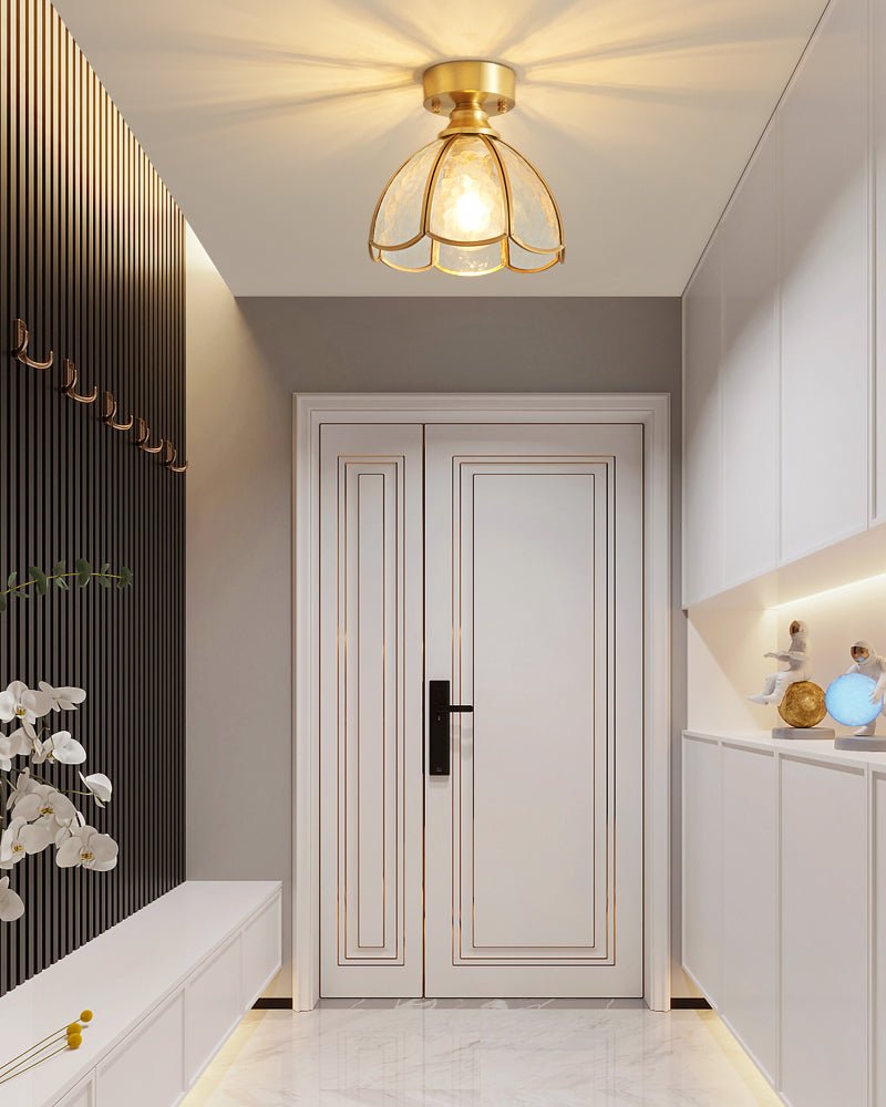 Solara Lumière de Plafond Vintage Florale en Vitrail