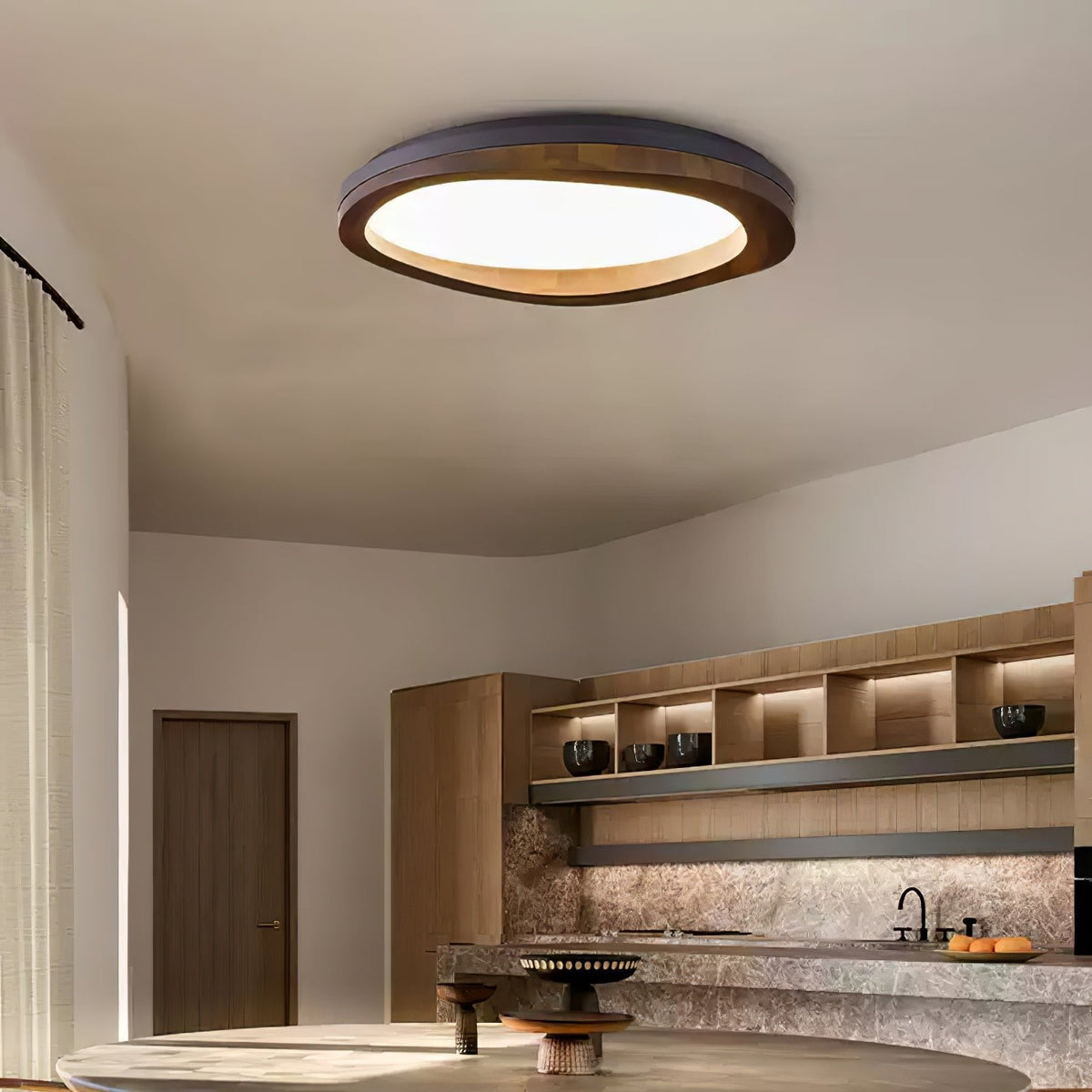 Artalis Noyer Bois Applique Plafond