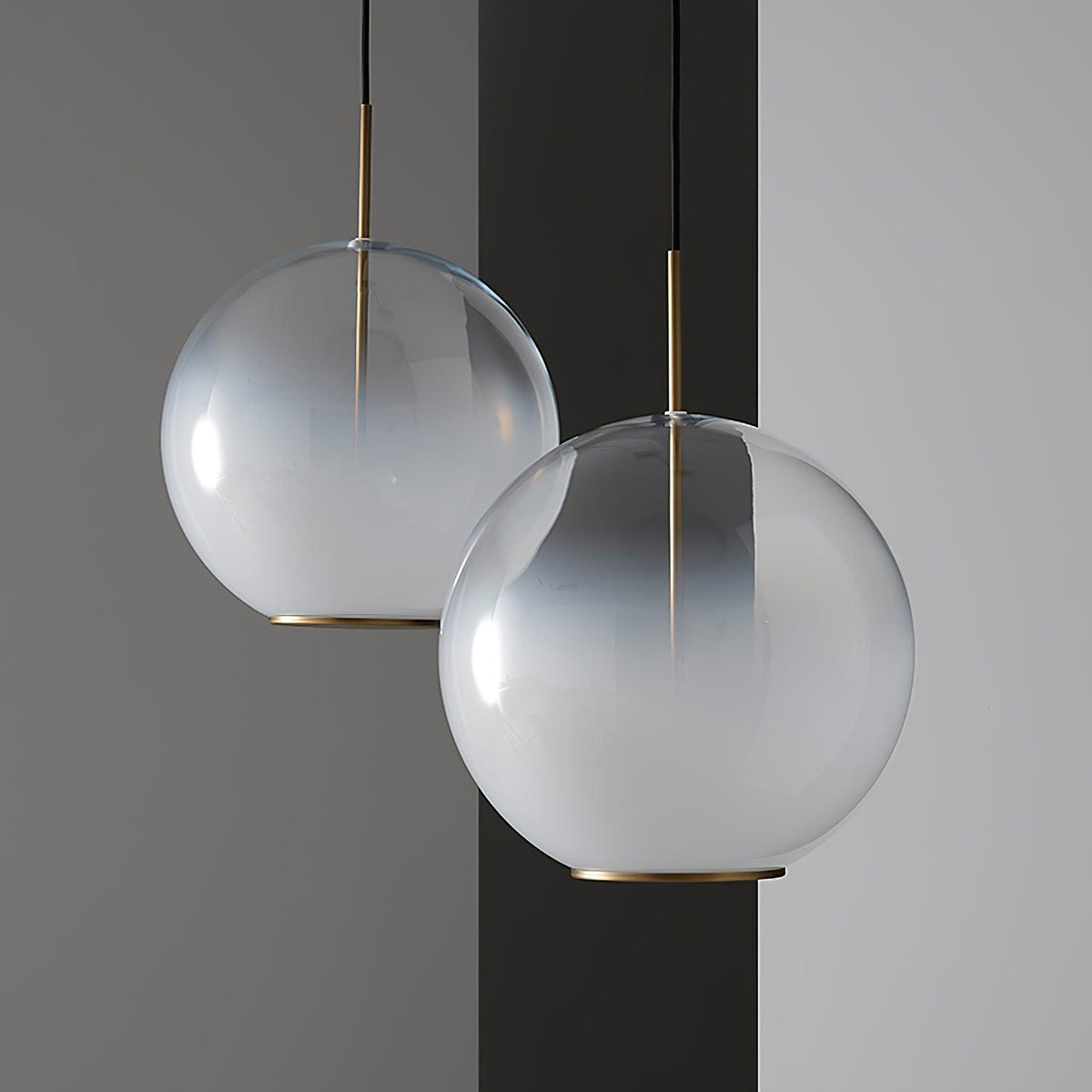 Lustra Suspension en Verre Gris Fumé