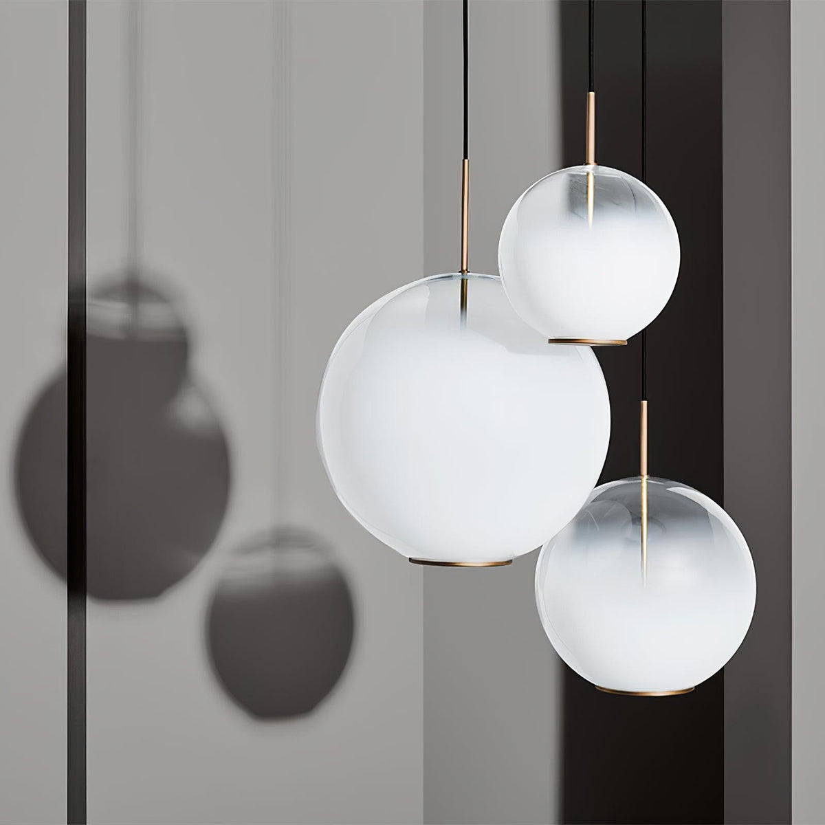 Lustra Suspension en Verre Gris Fumé