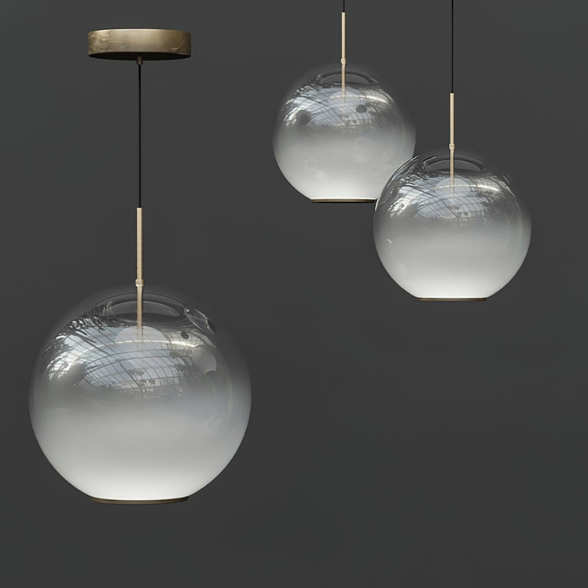 Lustra Suspension en Verre Gris Fumé