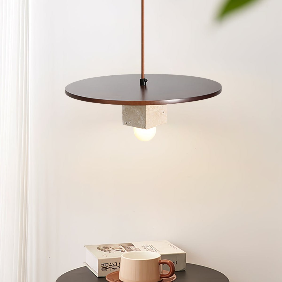 Ucariel Géométrique Travertin Pendentif Lumière