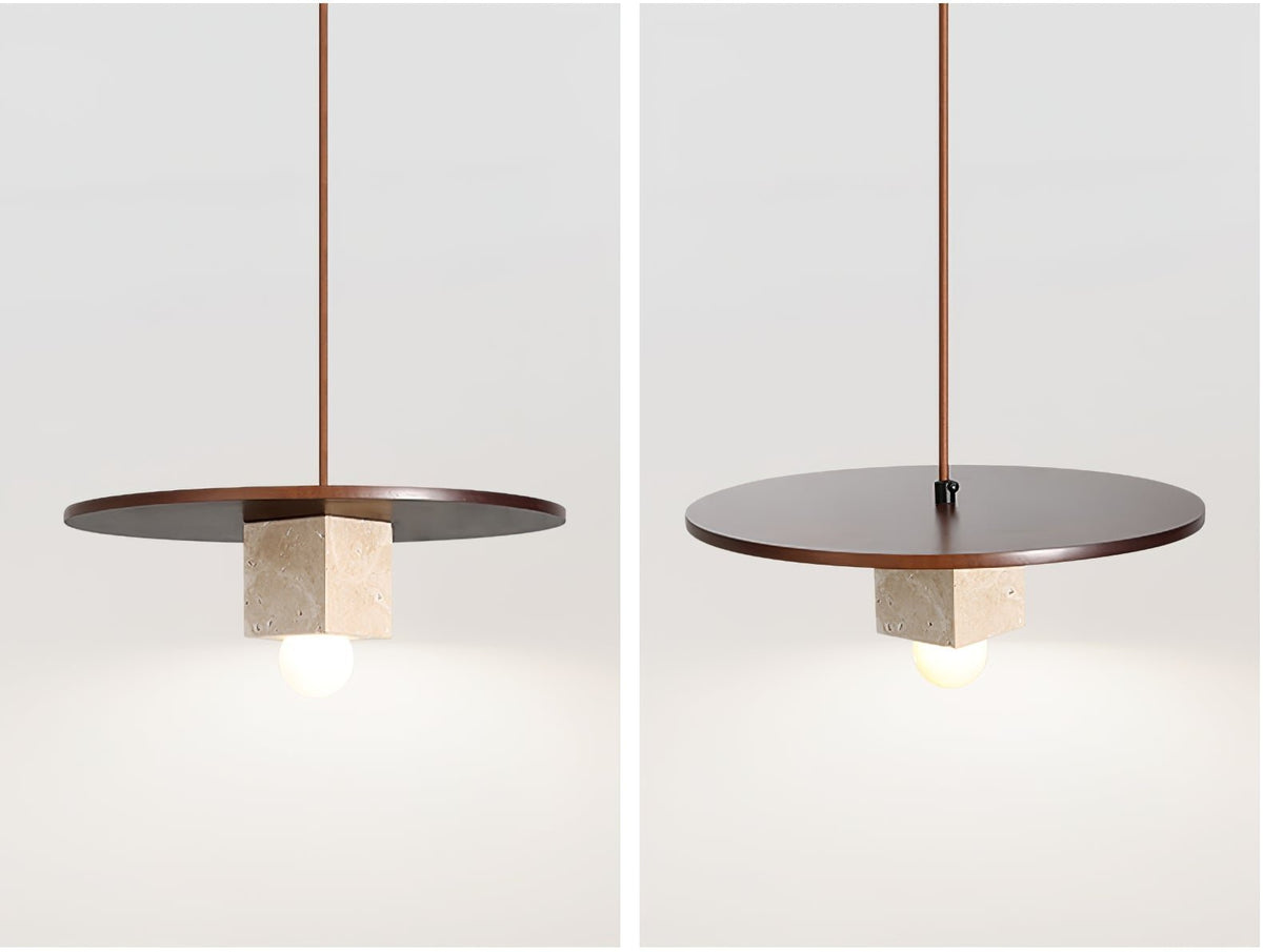 Ucariel Géométrique Travertin Pendentif Lumière
