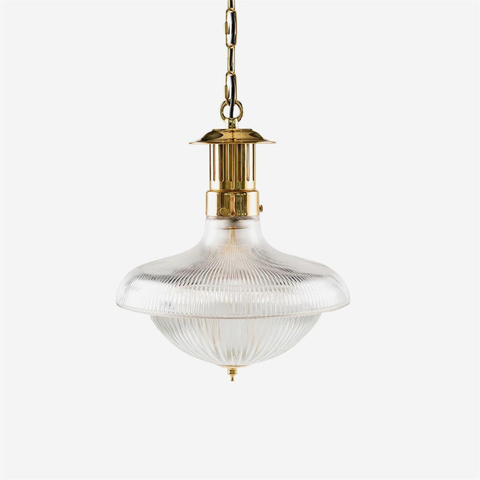 Orvel Clear Ribbed Glass Pendant Lamp