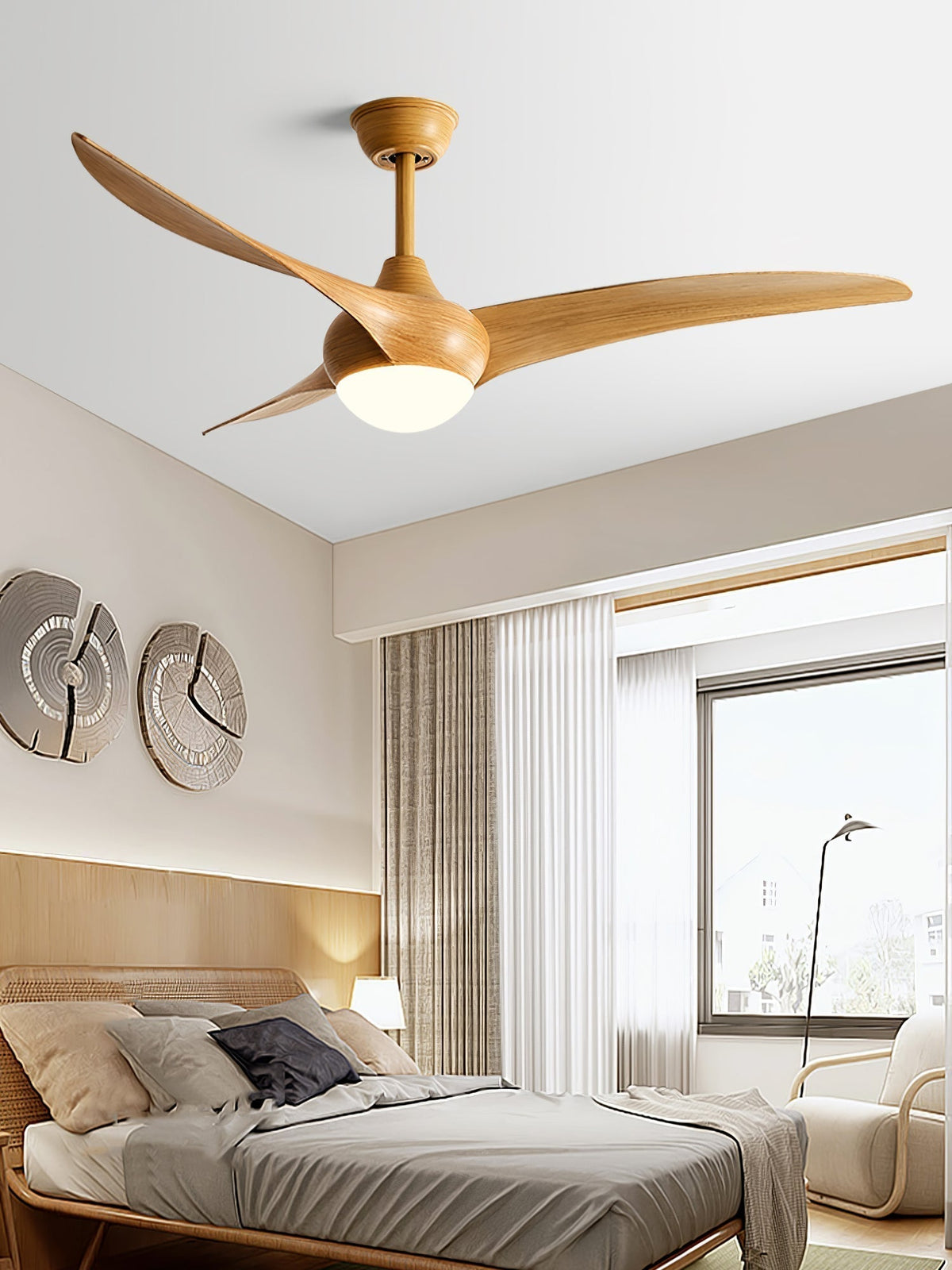 Zatheora Plafonnier Ventilateur de plafond Traditionnel Naturel