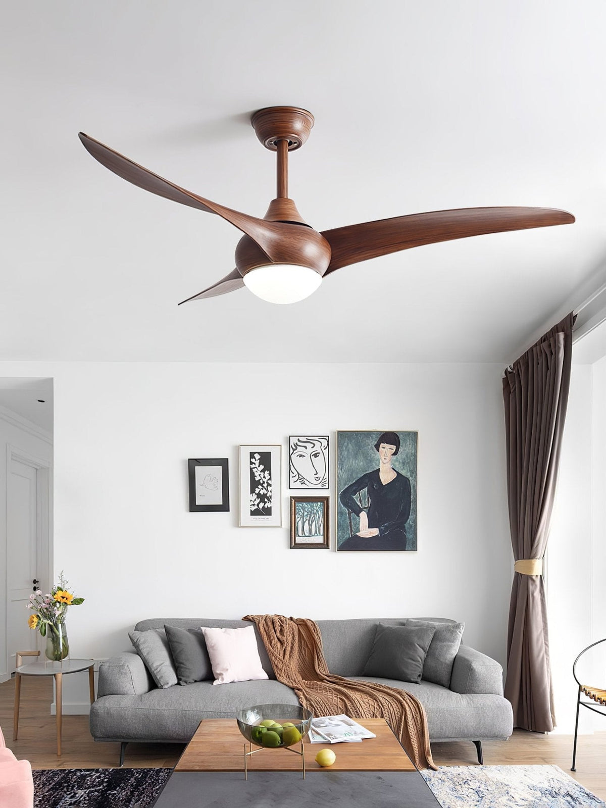 Zatheora Plafonnier Ventilateur de plafond Traditionnel Naturel