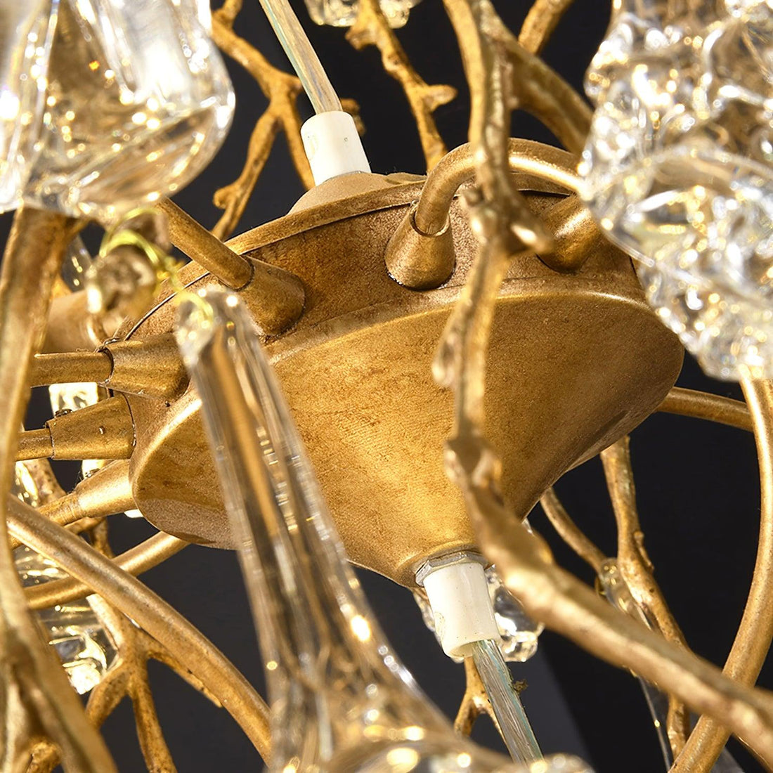 Abeleisa Lustre Laiton Cristal Forme Branche d'Arbre et Échelle
