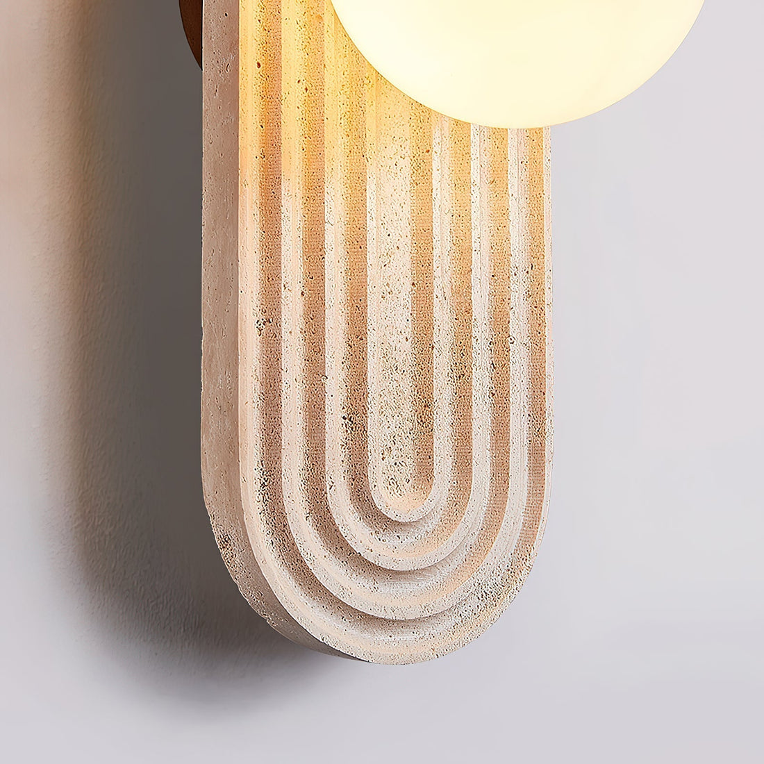 Elvelos Moderne Minimaliste Travertin Verre Applique Murale