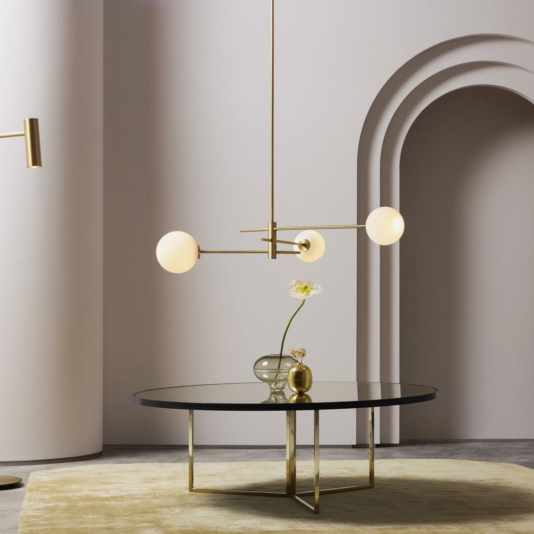 Catalel Moderne Minimaliste Laiton Verre Lustre