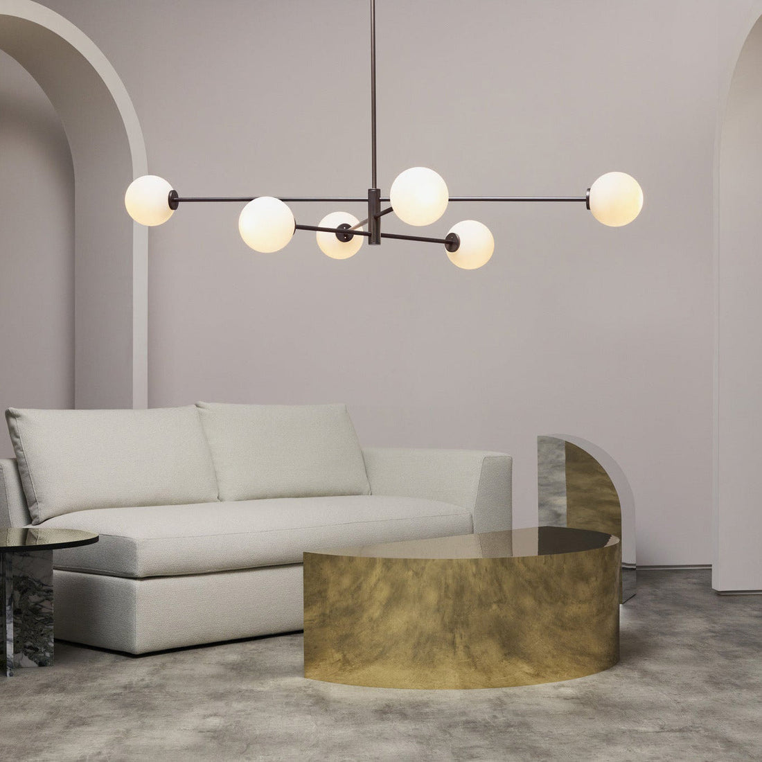 Catalel Moderne Minimaliste Laiton Verre Lustre