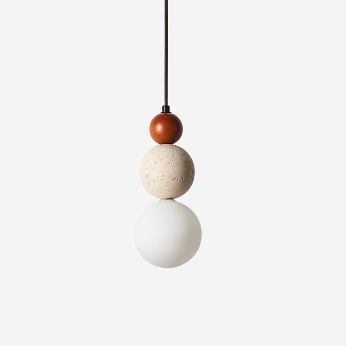 Ritta Suspension Triple Sphère Travertin