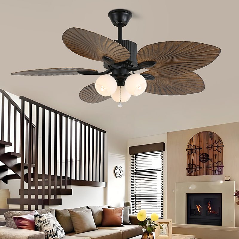 Ventilateur de plafond Solara Tropical en verre avec lumière