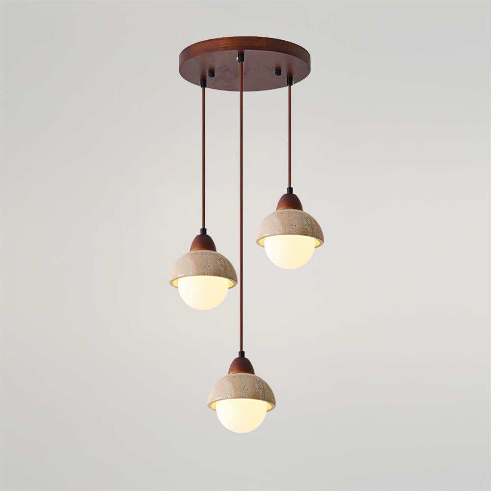 Lunara Ensemble de Lampes Suspendues Travertin