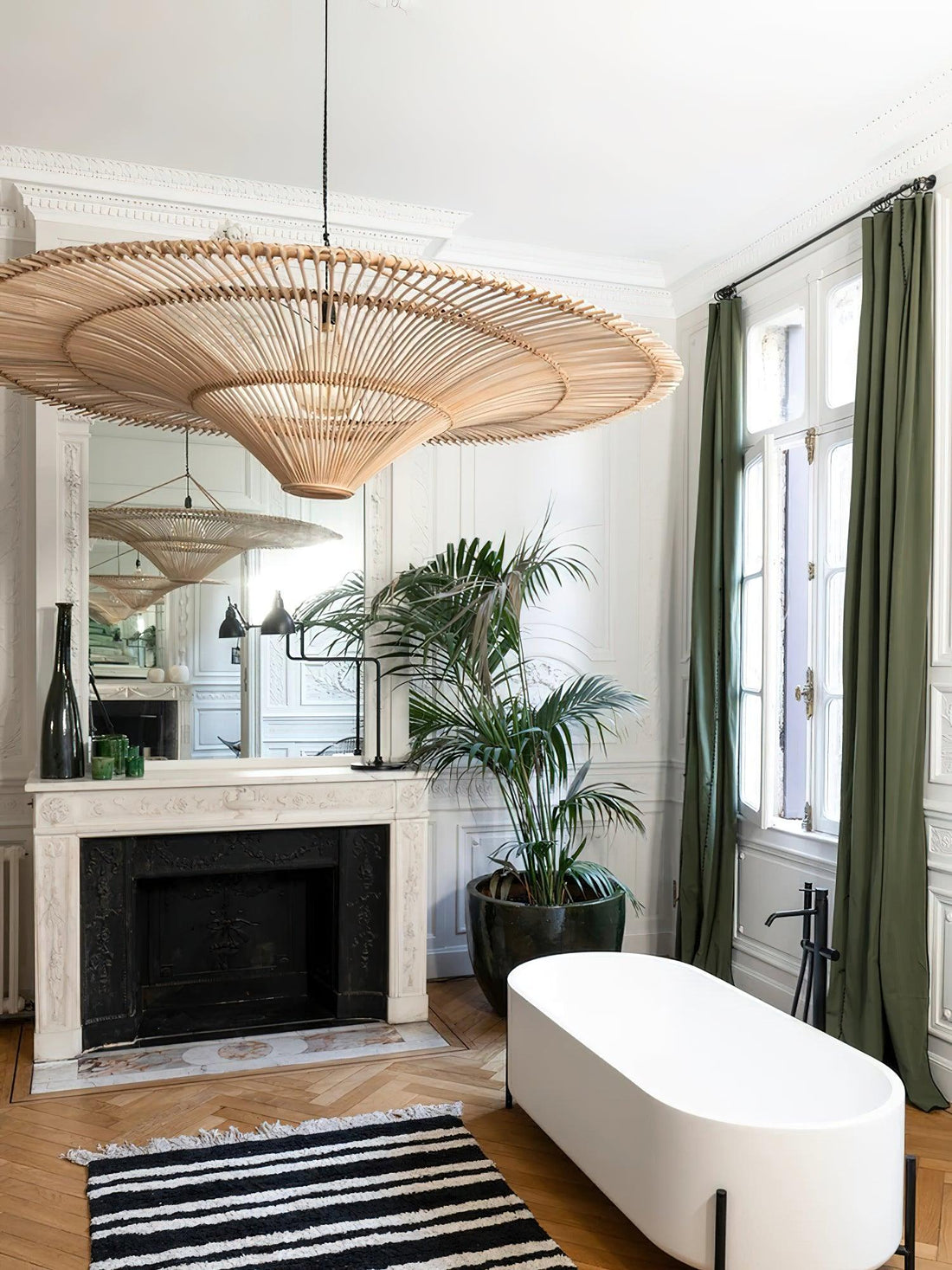 Lustra Lustre en Rattan Naturel
