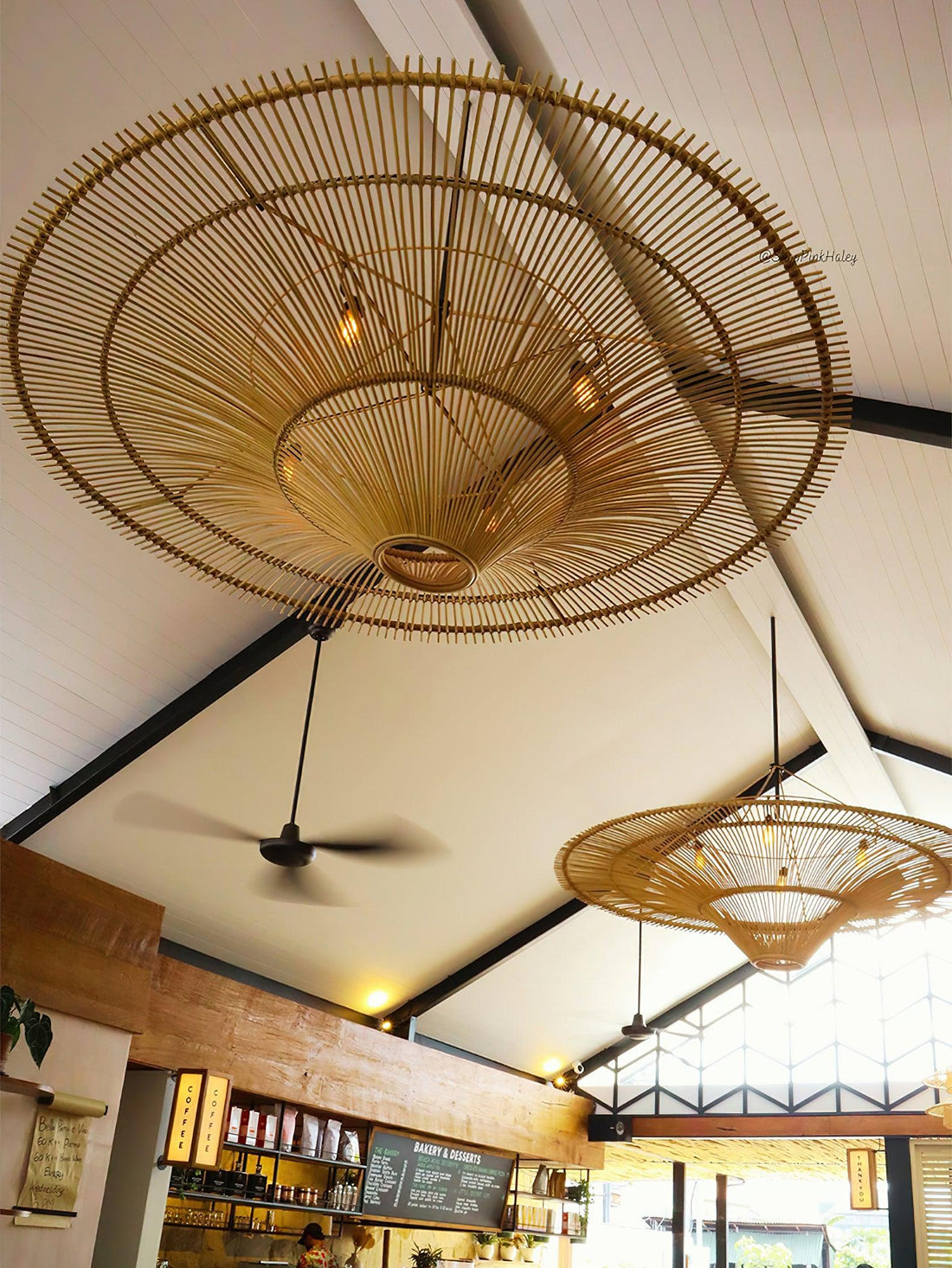 Lustra Lustre en Rattan Naturel
