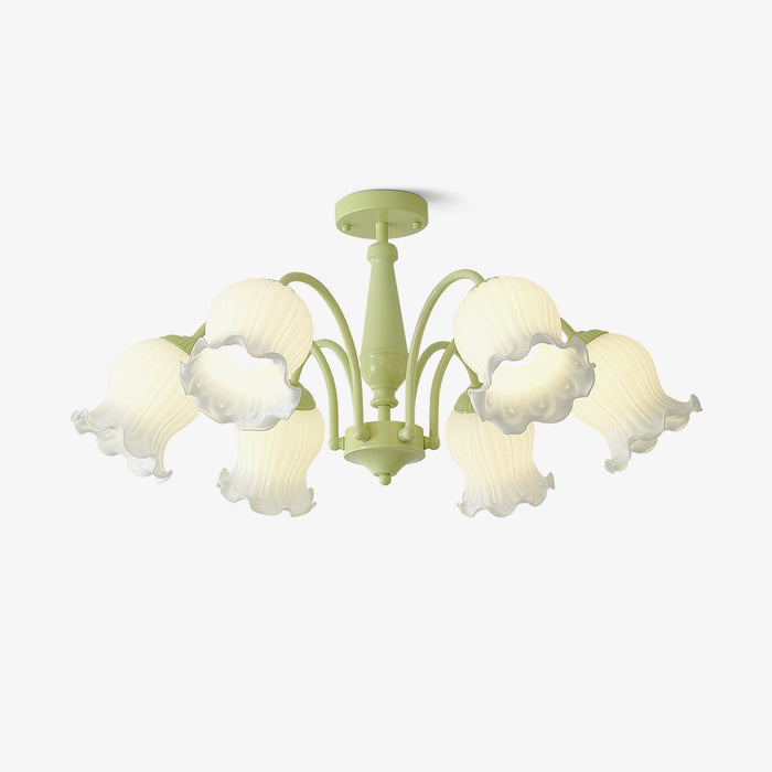 Lustra Lustre Trompette Fleurs Pétales en Verre Pastel