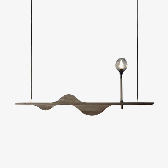 Cushais Vague Bois Pendentif Lumière