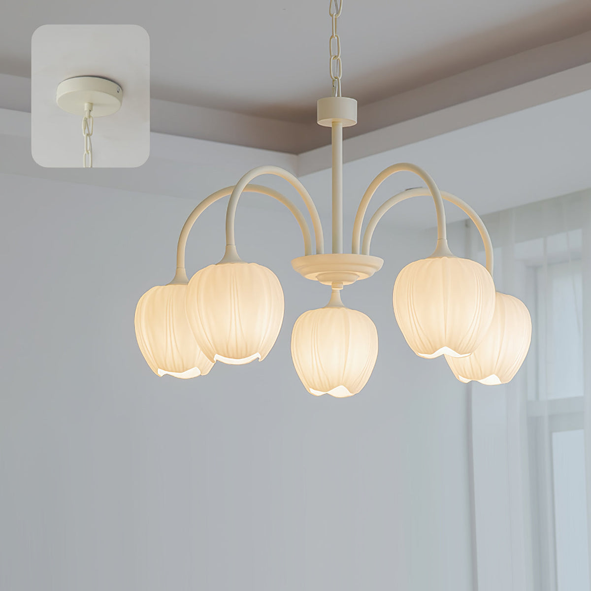 Lustra Lustre Tulipe en Verre Matcha