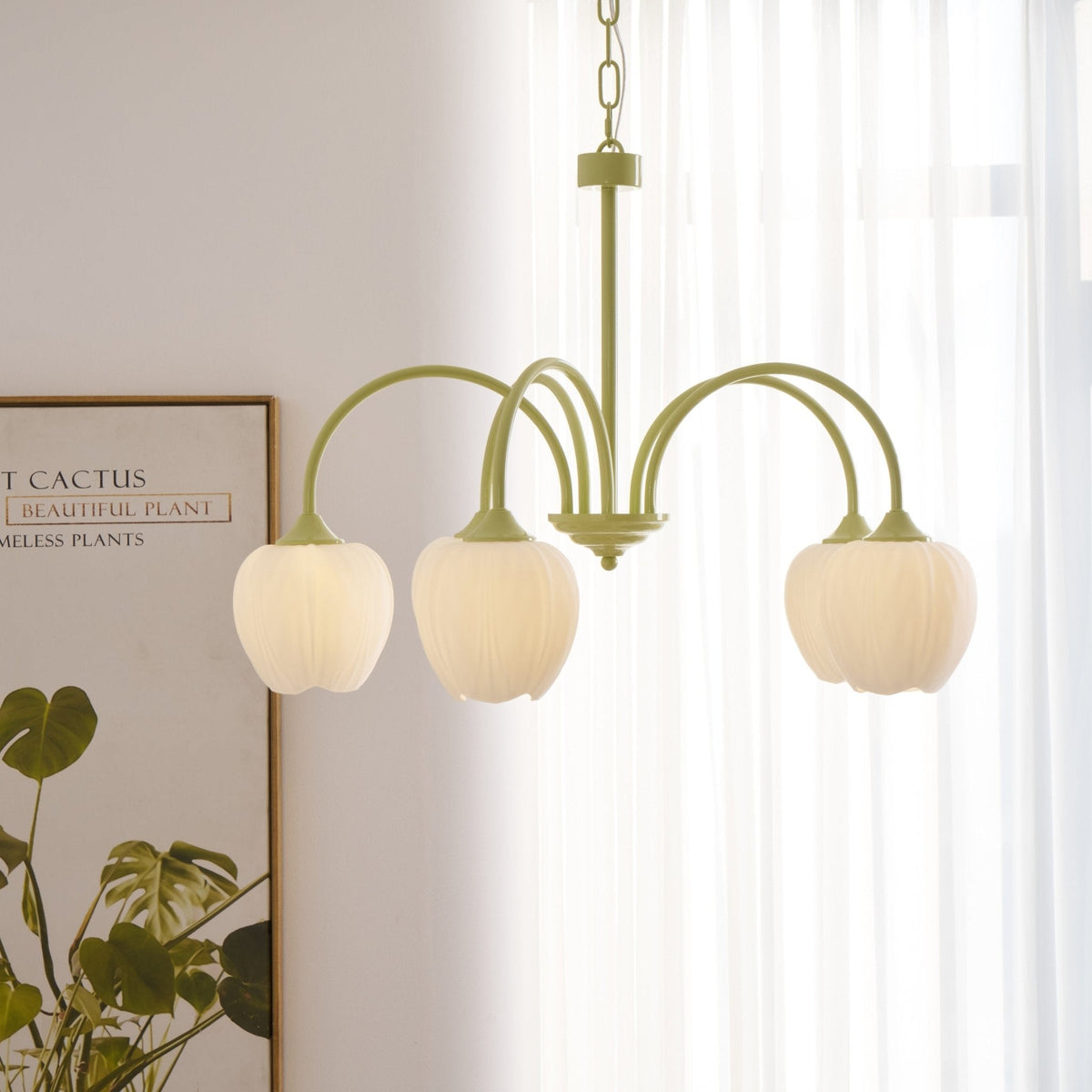 Lustra Lustre Tulipe en Verre Matcha