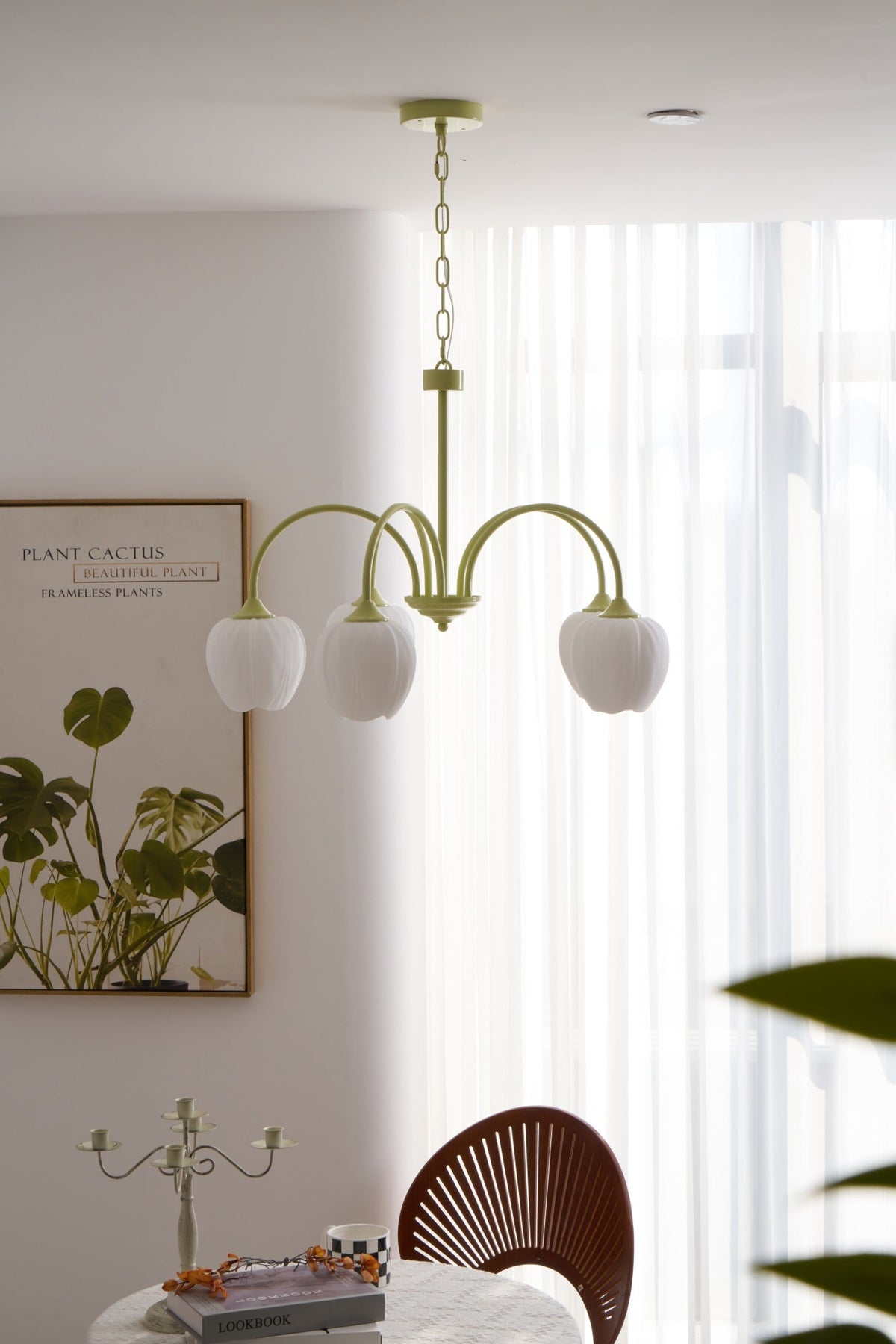 Lustra Lustre Tulipe en Verre Matcha