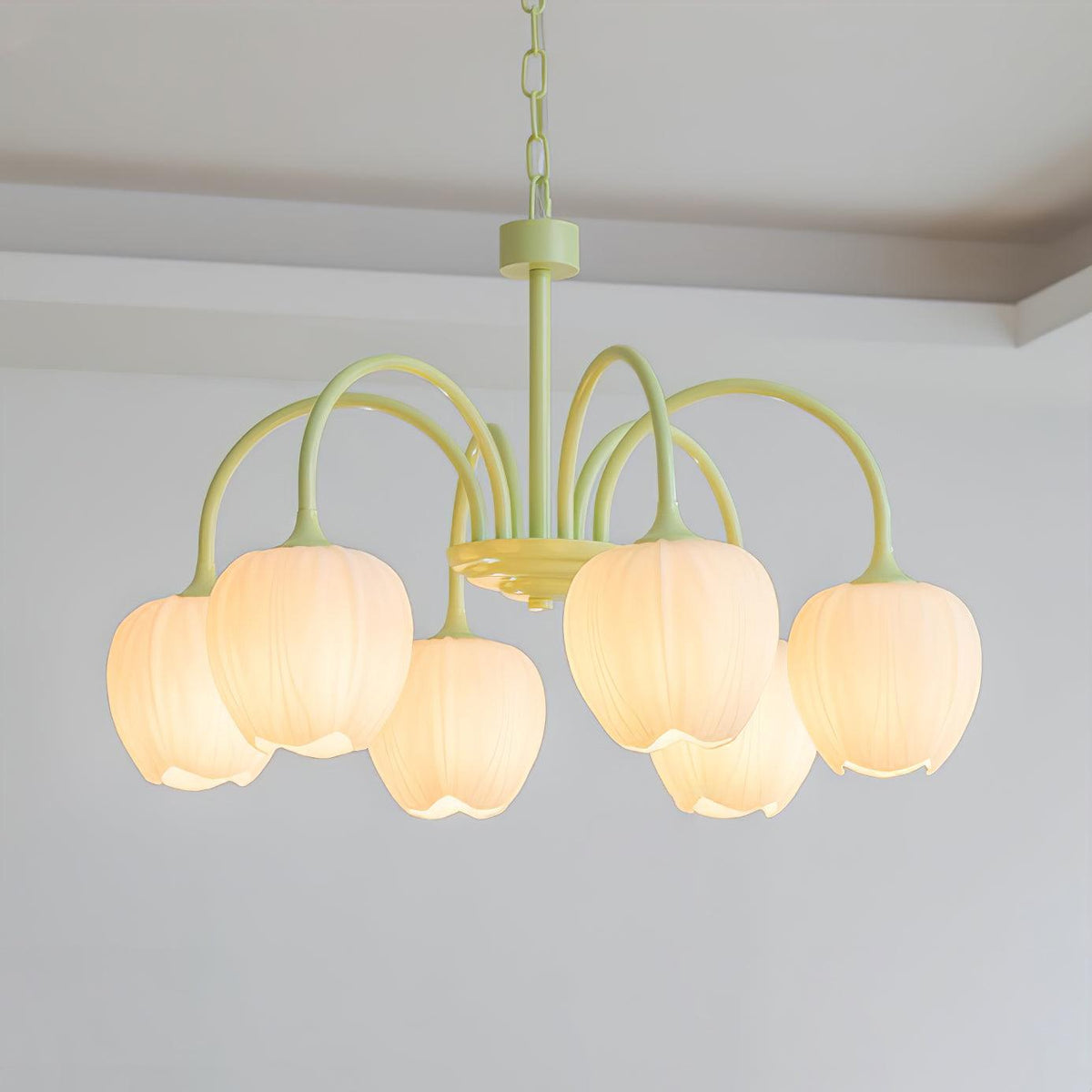 Lustra Lustre Tulipe en Verre Matcha