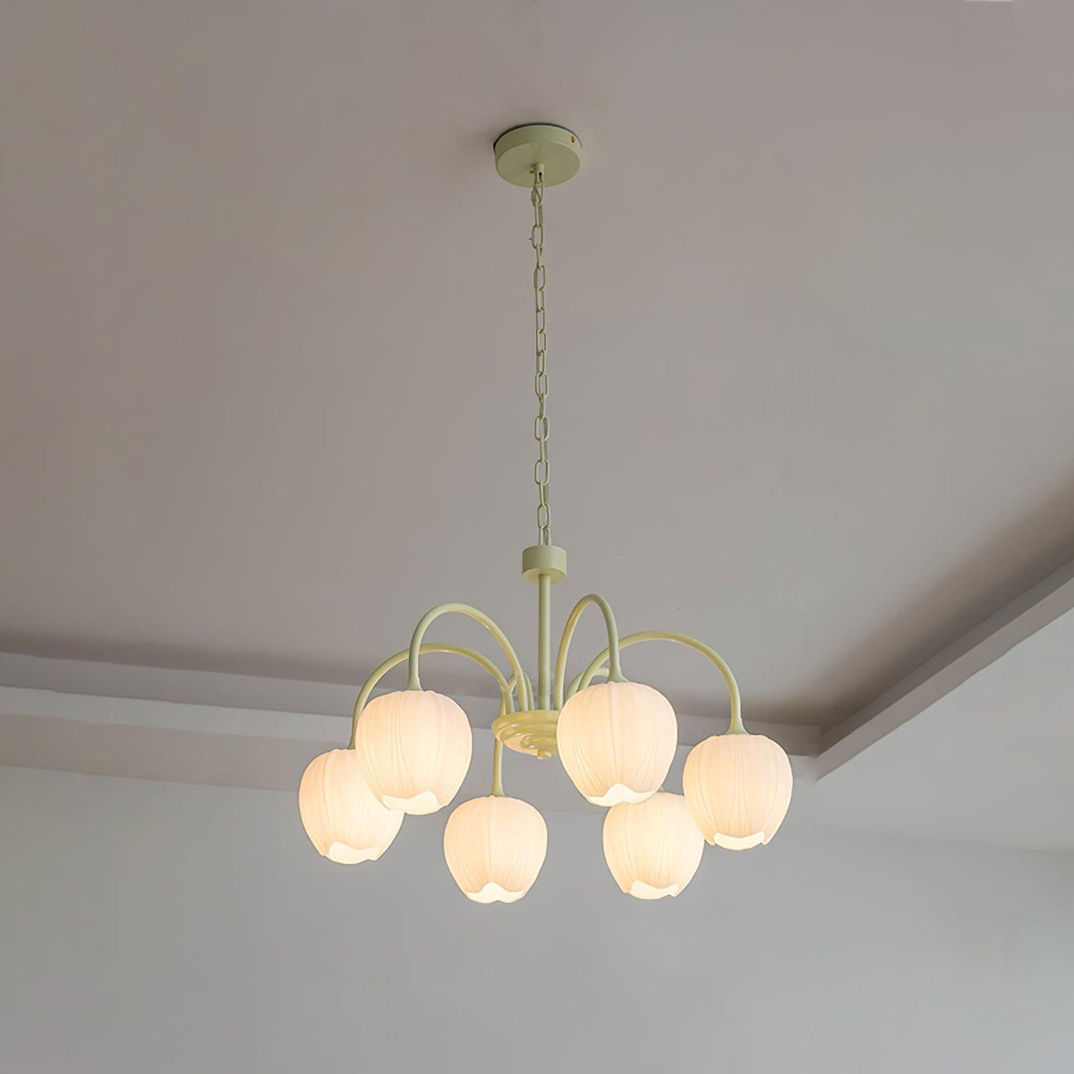 Lustra Lustre Tulipe en Verre Matcha