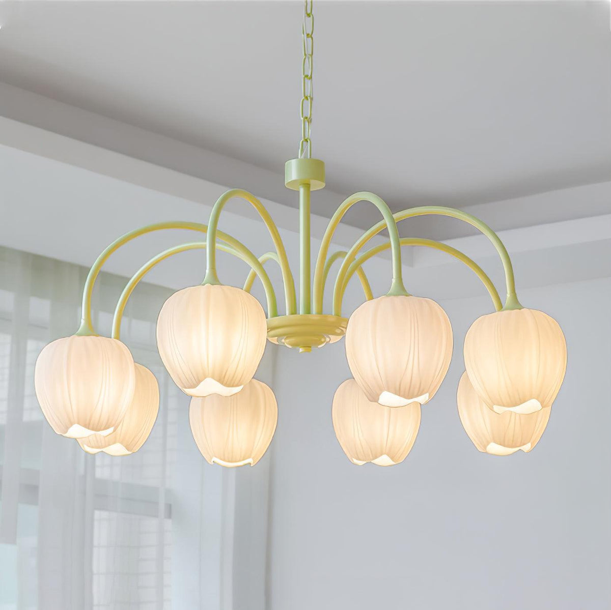 Lustra Lustre Tulipe en Verre Matcha