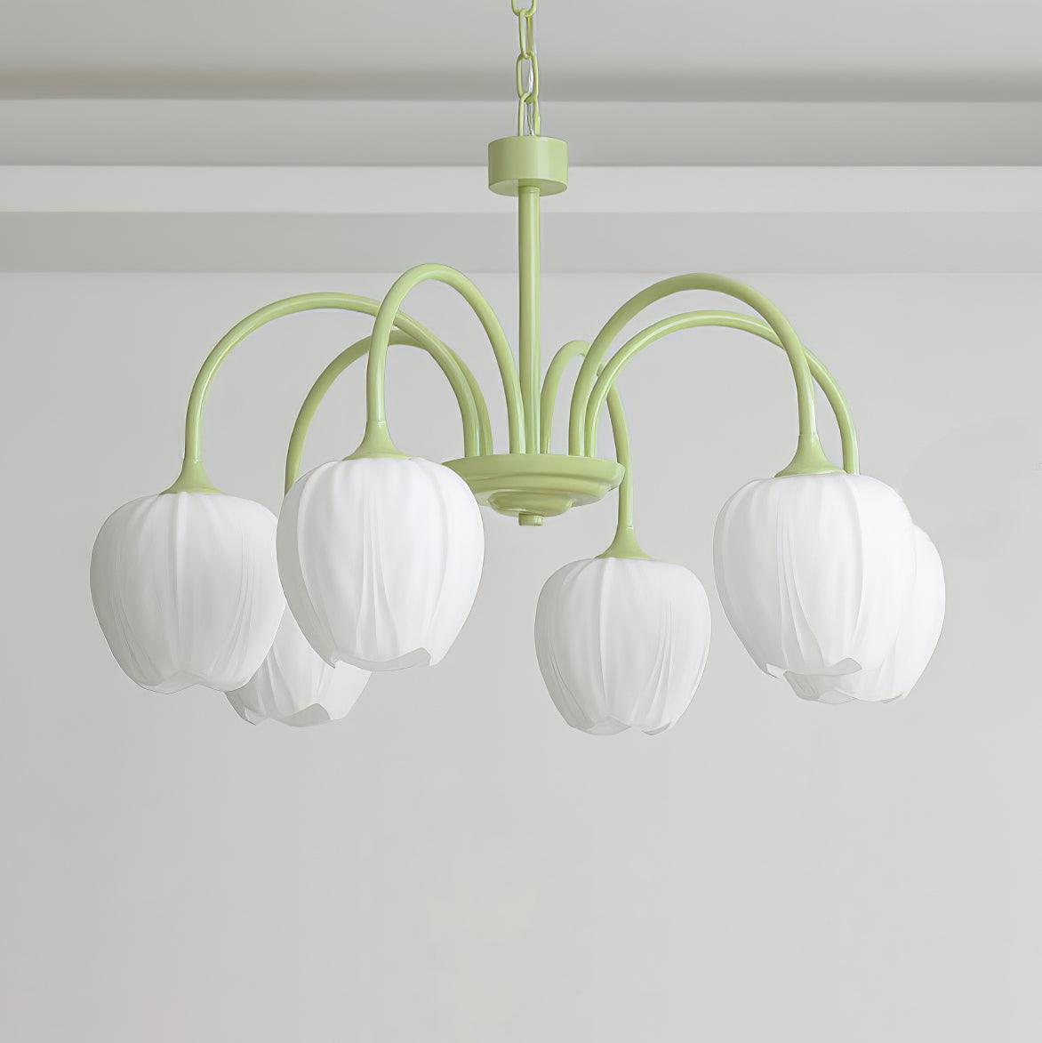Lustra Lustre Tulipe en Verre Matcha
