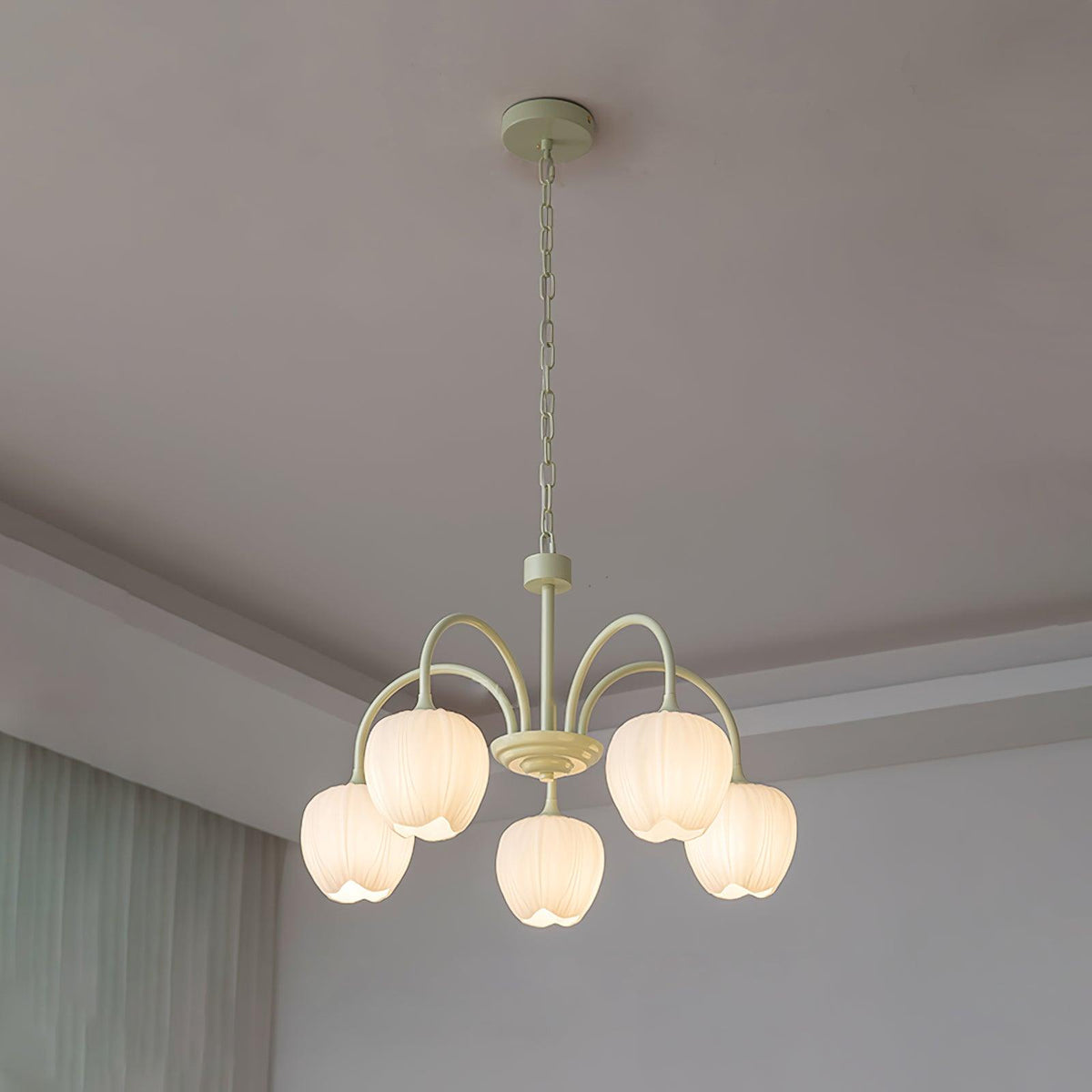 Lustra Lustre Tulipe en Verre Matcha